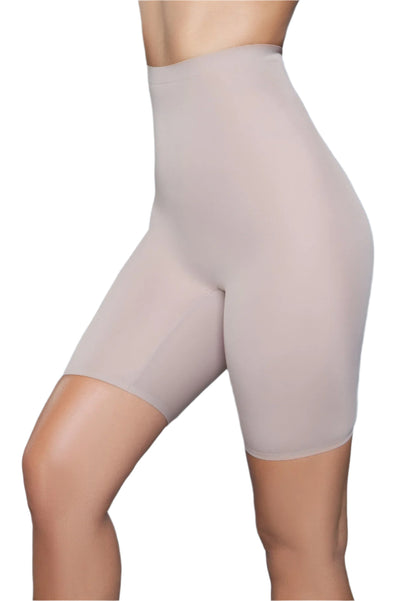 Nude shaping shorts with high-waist design and compression zones