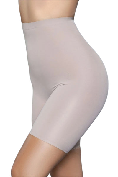 Nude mid-thigh shaping shorts with breathable stretch fabric