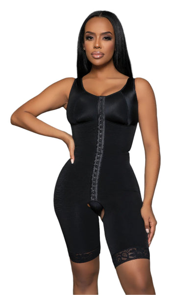 Black Secret Silhouette Shaping Bodysuit – seamless full-body shaper with sculpting fit, adjustable straps, and tummy control