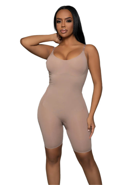 Nude All-in-One Slimming Body Shaper – seamless sculpting bodysuit for tummy, waist, and hip control with open crotch design