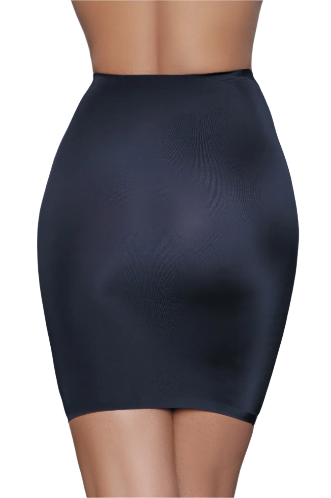 Black High-Waist Slip Skirt – Back Coverage and Fit