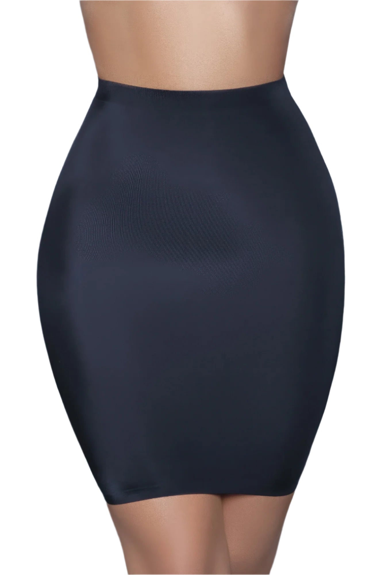 Black ContourFlex seamless shaping slip skirt – high-waist slimming undergarment for women